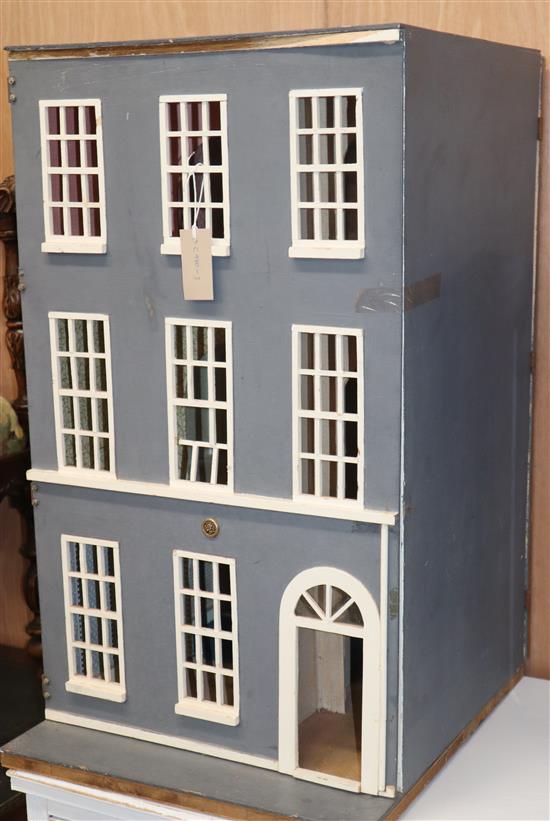 A Georgian style painted dolls house W.45cm